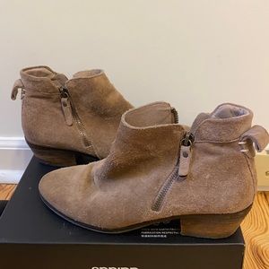 Vince camuto suede zipper bootie